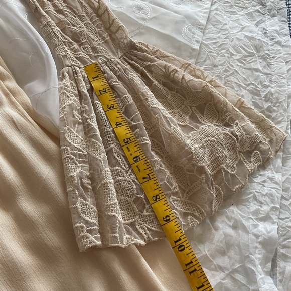 Free People Women’s Small Beige Bell Sleeve Mini Dress - Picture 12 of 14